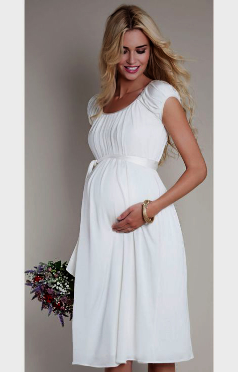 Claudia Maternity Gown Short Ivory Maternity Wedding Dresses Evening Wear and Party Clothes by Tiffany Rose