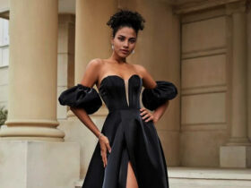 Off the Shoulder Classic A Line Satin Sweetheart Prom Dress With Slit