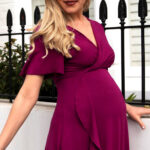 Tiffany Rose Waterfall Maternity Midi Dress Orchid Pink