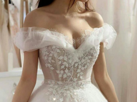 schulterfreies brautkleid