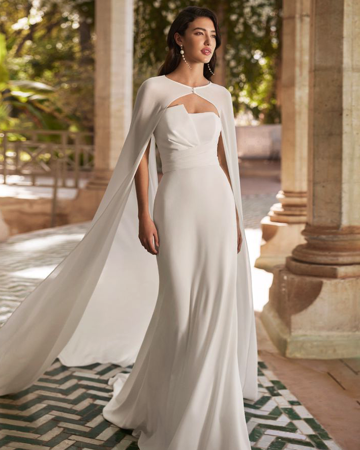 A-Linie Crêpe-Brautkleid