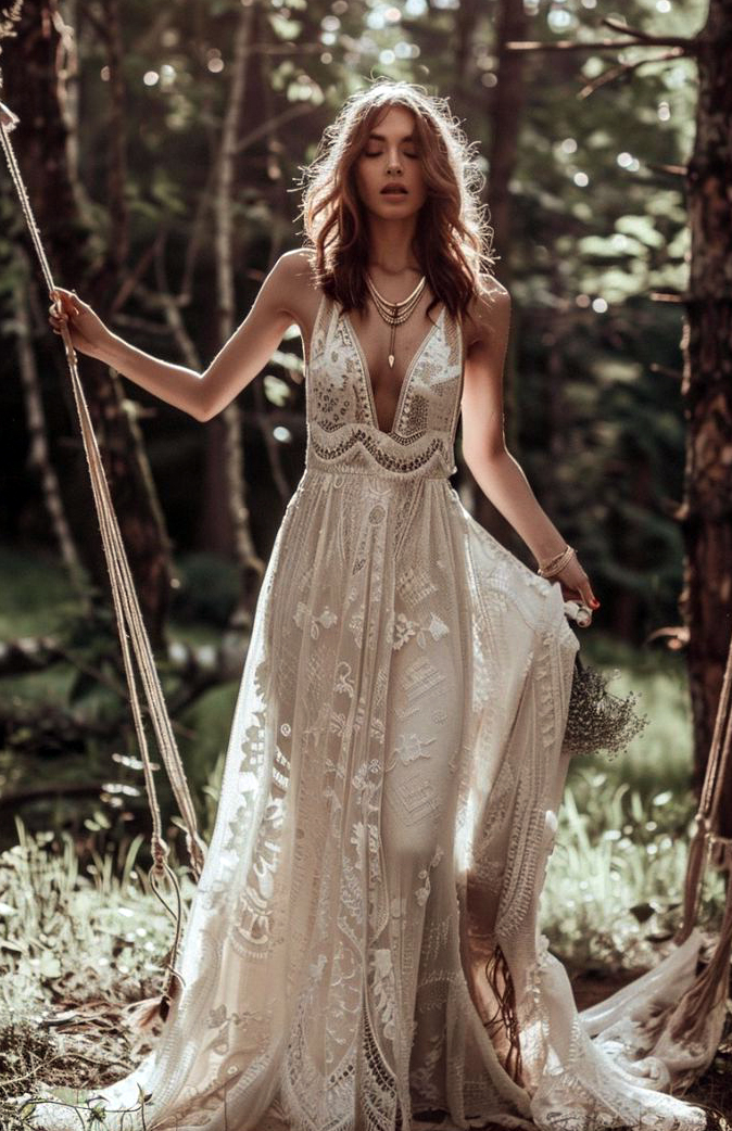 hippie brautkleid